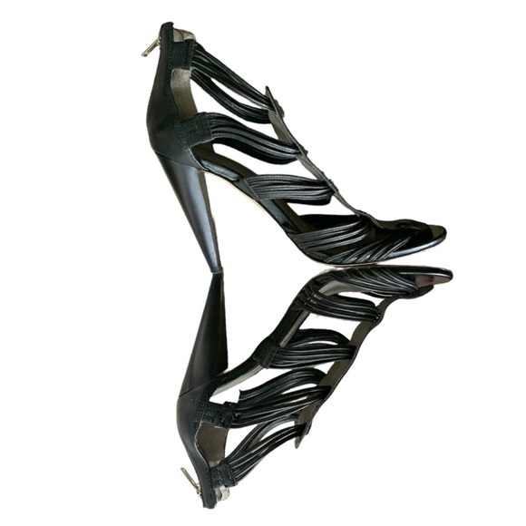 Vince Camuto Black Strappy Gladiator Heels Size 9 Ladies Strappy Heeled Sandals - Picture 7 of 13